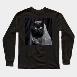 Elegant Black British Shorthair Cat Long Sleeve T-Shirt